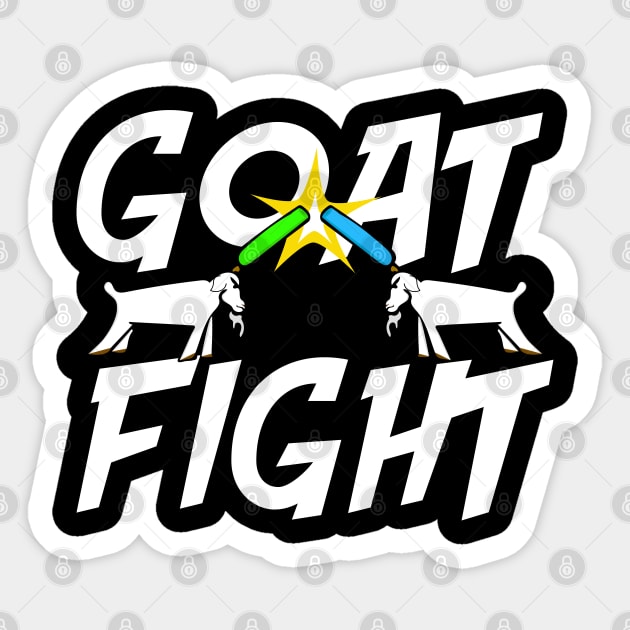 Goat Fight with Pool Noodles Sticker by Swagazon